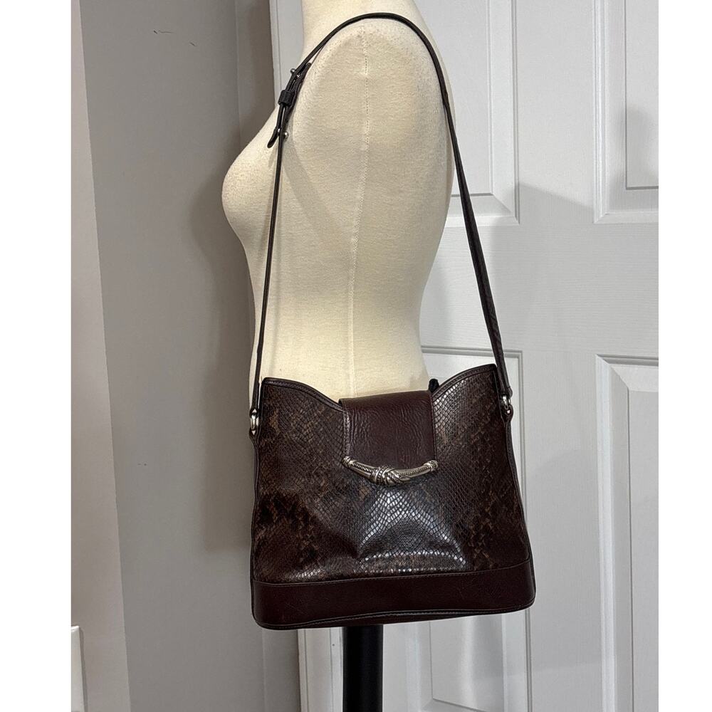 Vintage Brighton Purse Shoulder Bag Leather A083611 Snake Print Retro Cottage
